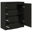 vidaXL fekete tölgy szerelt fa tálalószekrény fiókos 71x35x84 cm