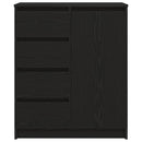 vidaXL fekete tölgy szerelt fa tálalószekrény fiókos 71x35x84 cm