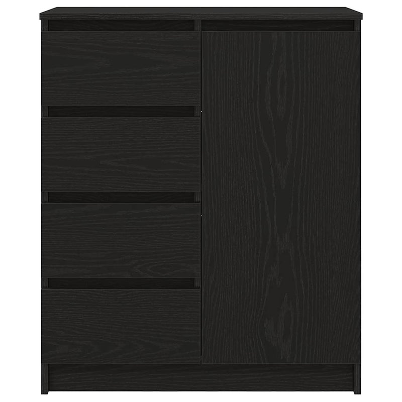 vidaXL fekete tölgy szerelt fa tálalószekrény fiókos 71x35x84 cm