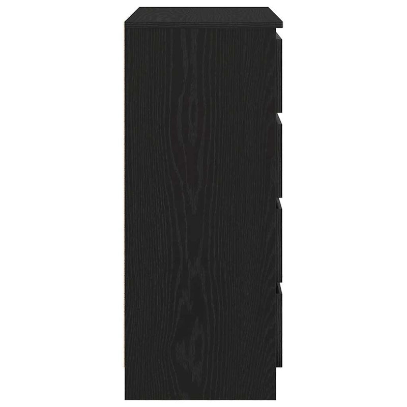 vidaXL fekete tölgy szerelt fa tálalószekrény fiókos 71x35x84 cm