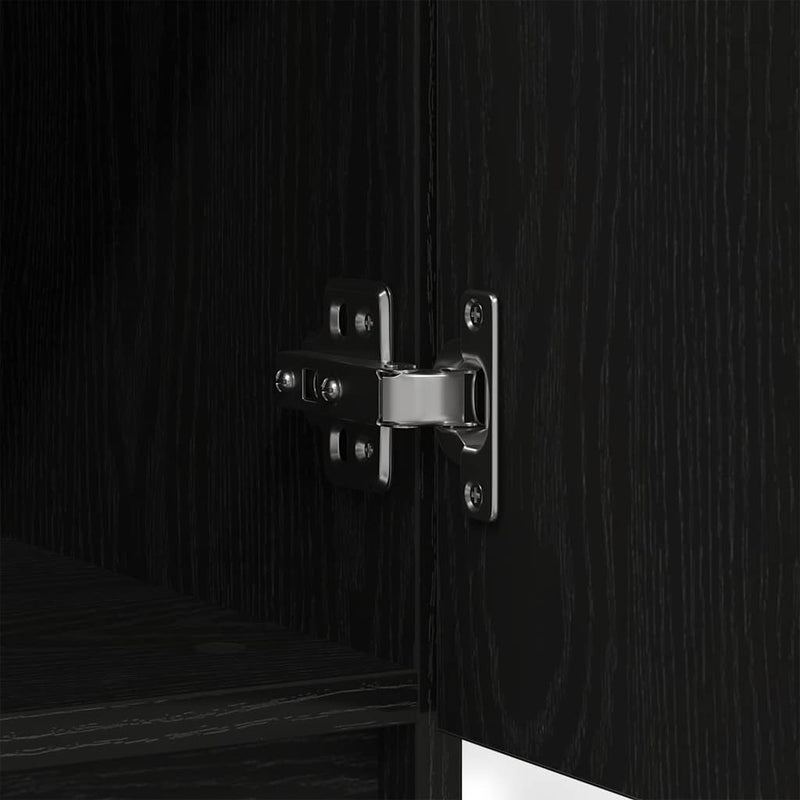 vidaXL fekete tölgy szerelt fa tálalószekrény fiókos 71x35x84 cm