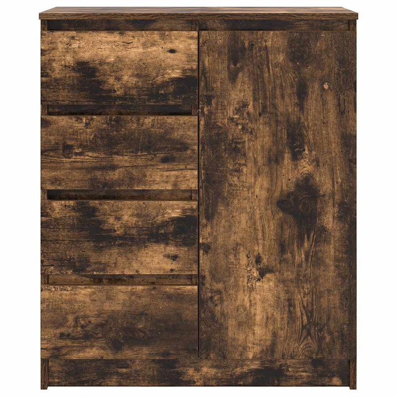 vidaXL füstölt tölgy szerelt fa tálalószekrény fiókos 71x35x84 cm