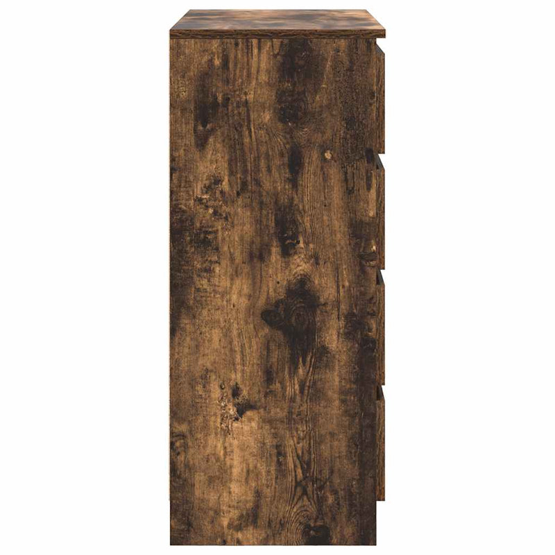 vidaXL füstölt tölgy szerelt fa tálalószekrény fiókos 71x35x84 cm