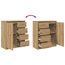 vidaXL kézműves tölgy szerelt fa tálalószekrény fiókos 71x35x84 cm