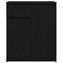 vidaXL fekete tölgy szerelt fa tálalószekrény fiókos 71x35x84 cm