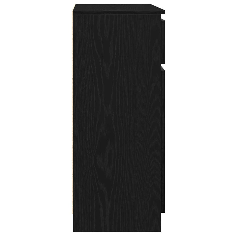 vidaXL fekete tölgy szerelt fa tálalószekrény fiókos 71x35x84 cm