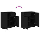 vidaXL fekete tölgy szerelt fa tálalószekrény fiókos 71x35x84 cm