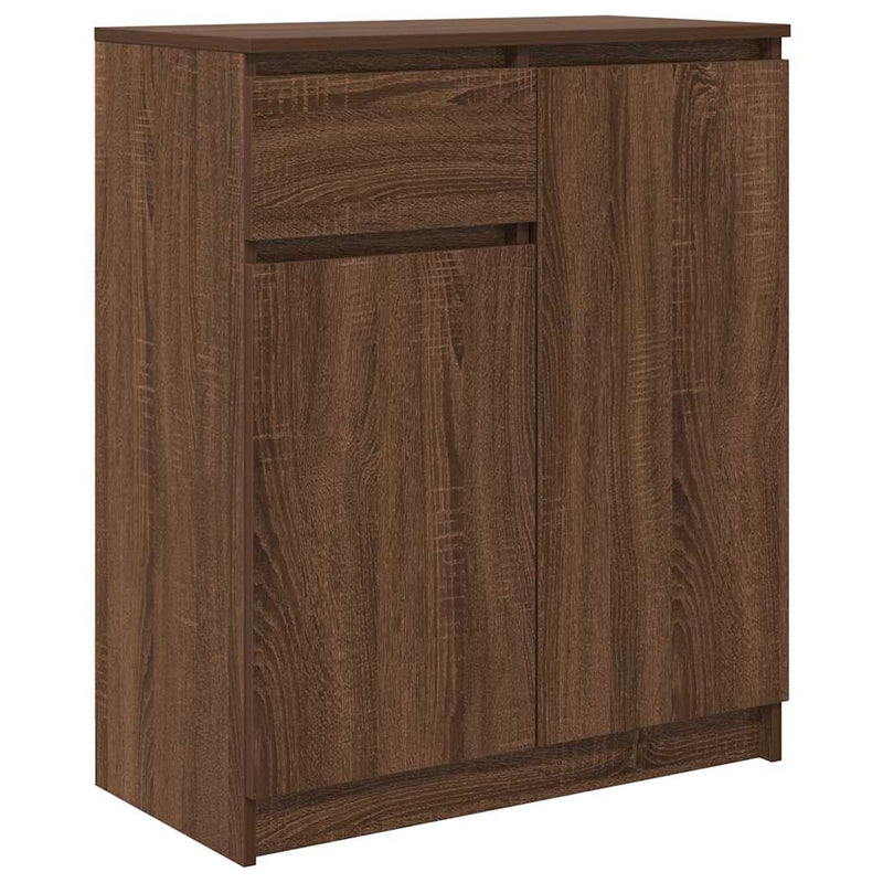 vidaXL barna tölgy szerelt fa tálalószekrény fiókos 71x35x84 cm