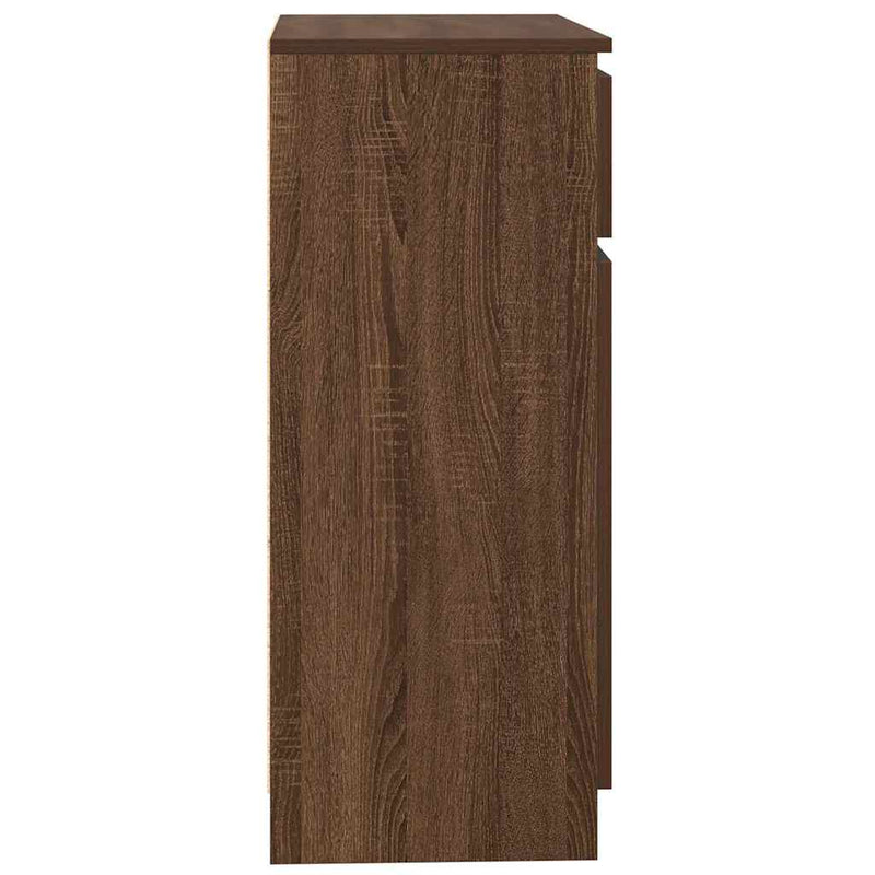 vidaXL barna tölgy szerelt fa tálalószekrény fiókos 71x35x84 cm