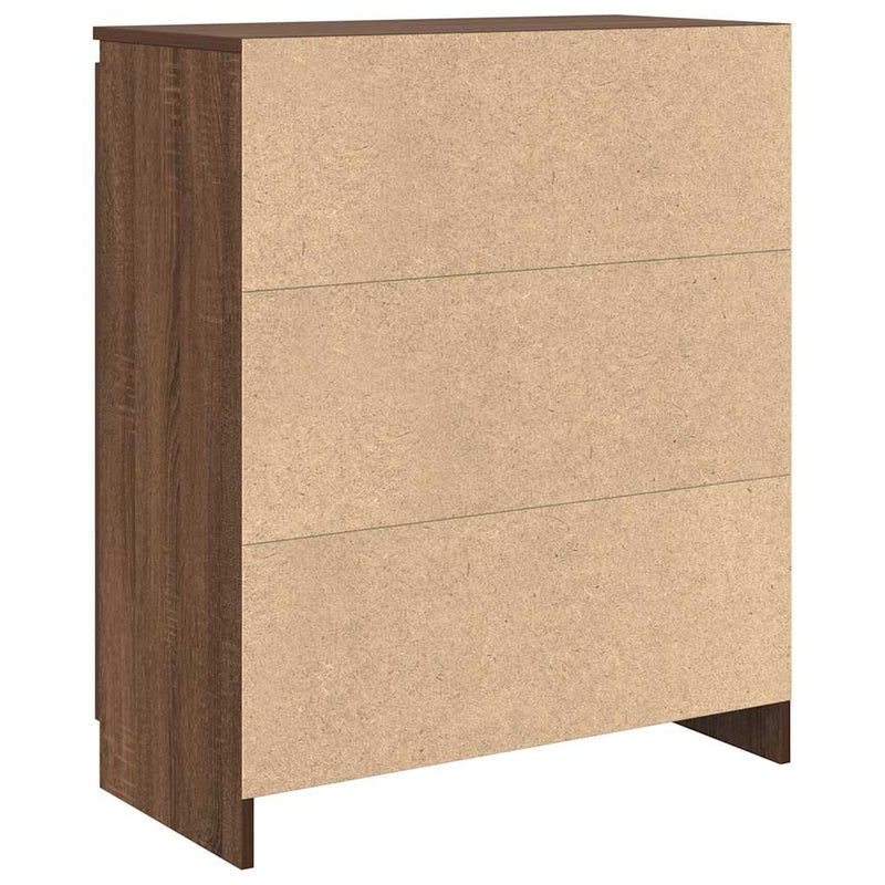 vidaXL barna tölgy szerelt fa tálalószekrény fiókos 71x35x84 cm
