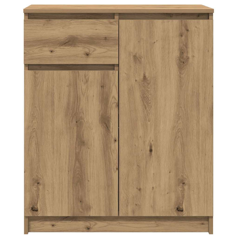 vidaXL kézműves tölgy szerelt fa tálalószekrény fiókos 71x35x84 cm