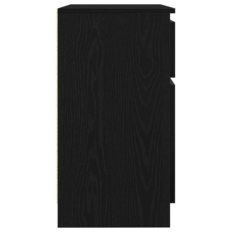 vidaXL fekete tölgy szerelt fa tálalószekrény fiókos 71x35x65 cm