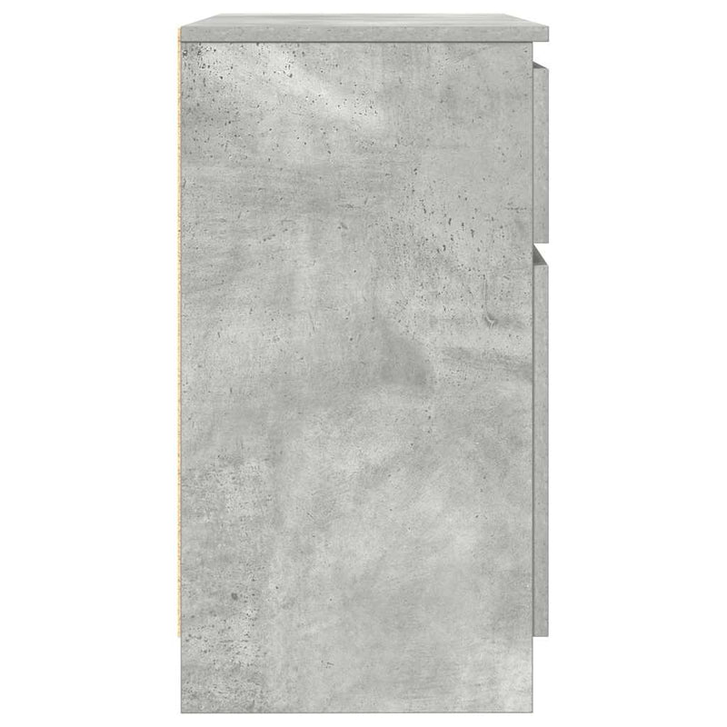 vidaXL betonszürke szerelt fa tálalószekrény fiókos 71x35x65 cm