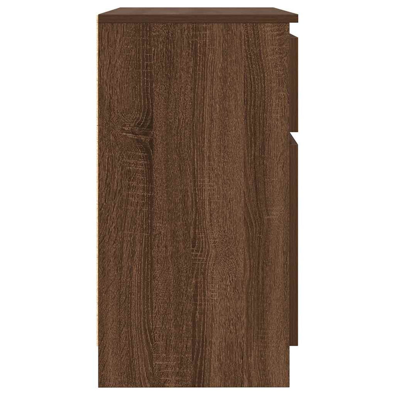 vidaXL barna tölgy szerelt fa tálalószekrény fiókos 71x35x65 cm