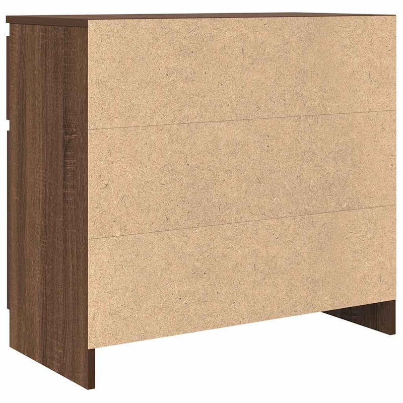 vidaXL barna tölgy szerelt fa tálalószekrény fiókos 71x35x65 cm