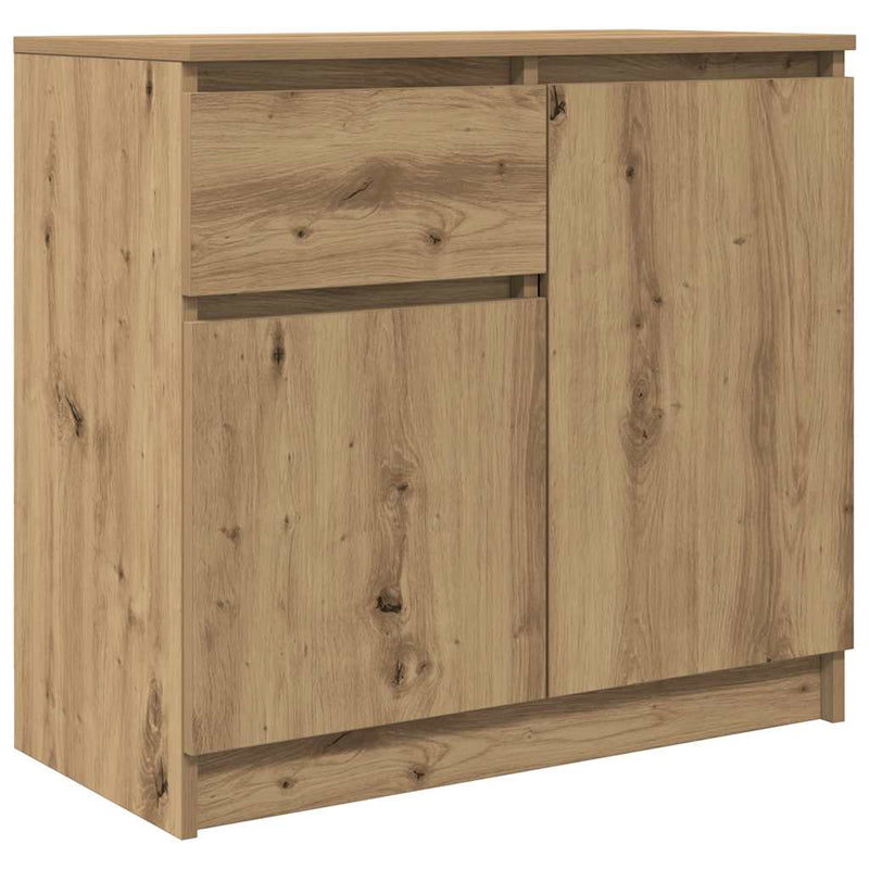 vidaXL kézműves tölgy szerelt fa tálalószekrény fiókos 71x35x65 cm