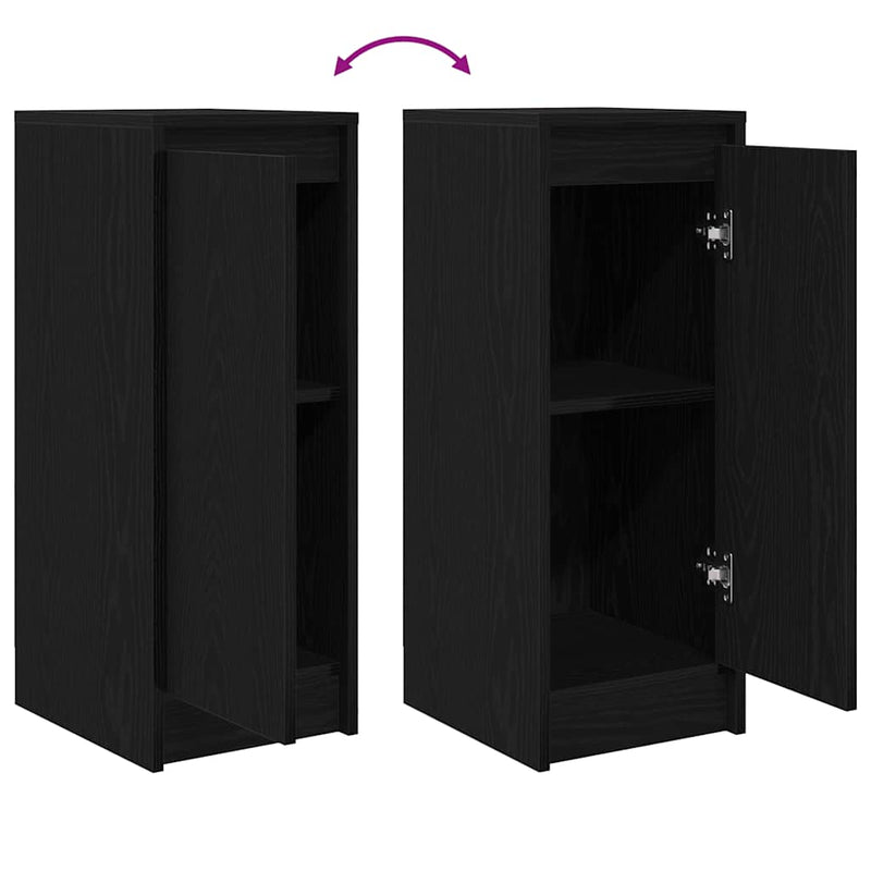 vidaXL fekete tölgy szerelt fa tálalószekrény 29,5x34x76 cm