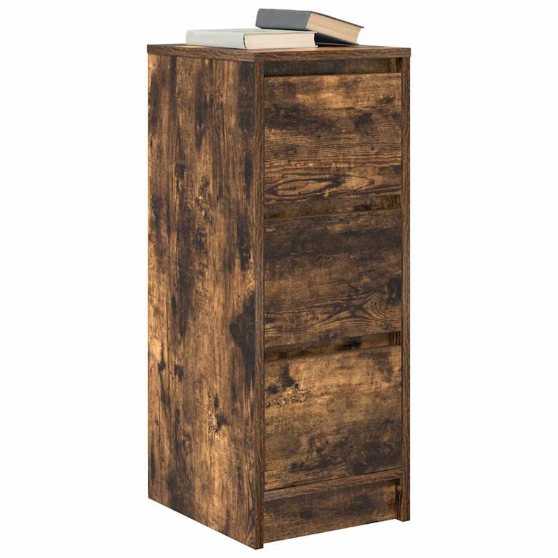 vidaXL füstös tölgy színű szerelt fa tálalószekrény 29,5x34x76 cm