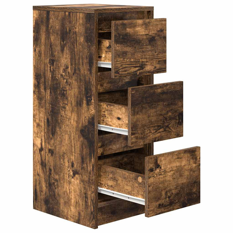 vidaXL füstös tölgy színű szerelt fa tálalószekrény 29,5x34x76 cm