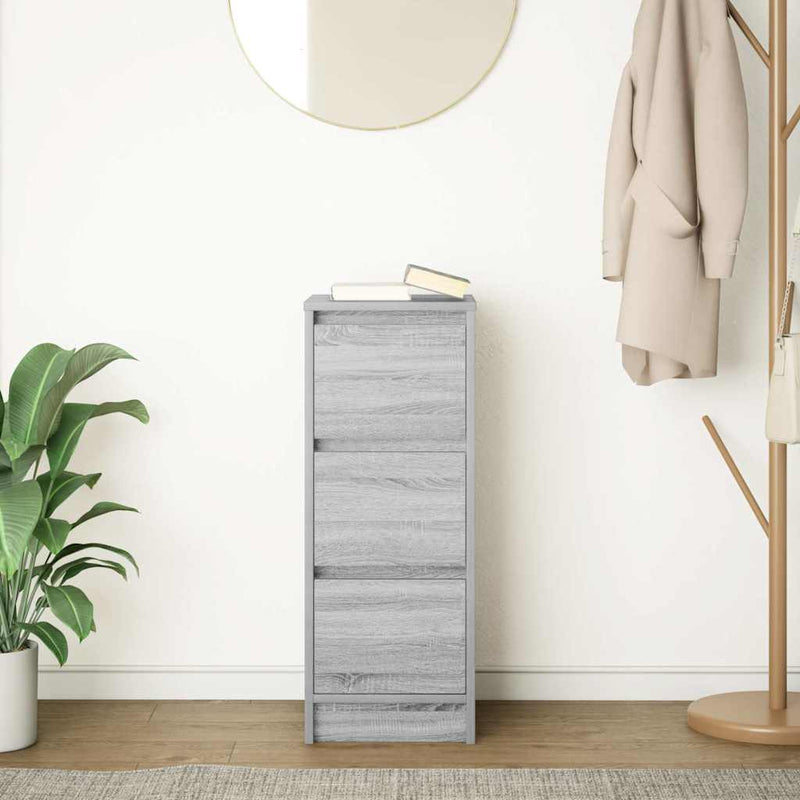 vidaXL szürke sonoma színű szerelt fa tálalószekrény 29,5x34x76 cm