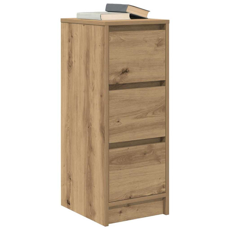 vidaXL kézműves tölgy színű szerelt fa tálalószekrény 29,5x34x76 cm