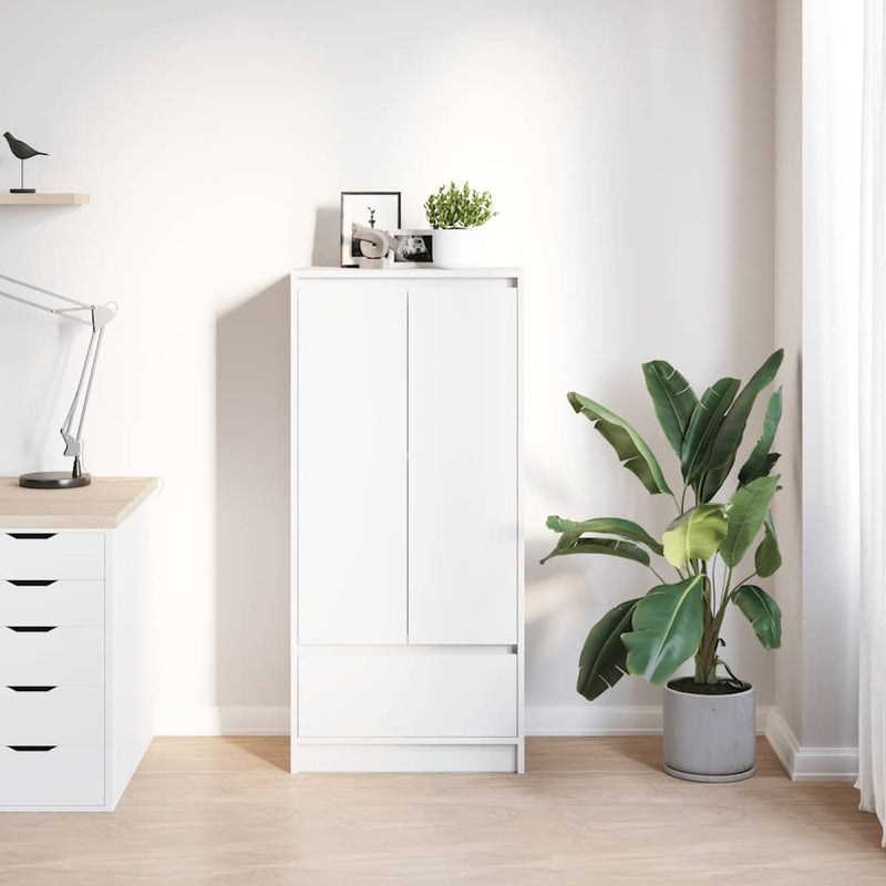 vidaXL fehér szerelt fa szekrény fiókkal 55,5x34x119,5 cm