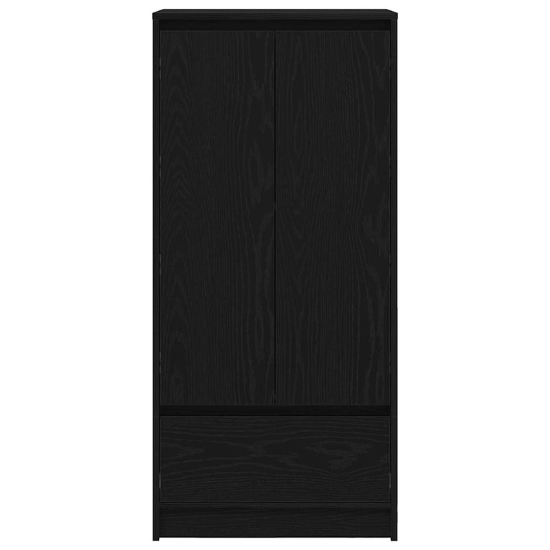 vidaXL fekete tölgy szerelt fa szekrény fiókkal 55,5x34x119,5 cm