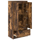 vidaXL füstös tölgy színű szerelt fa szekrény fiókkal 55,5x34x119,5 cm