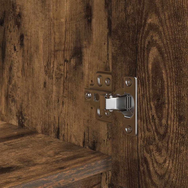 vidaXL füstös tölgy színű szerelt fa szekrény fiókkal 55,5x34x119,5 cm