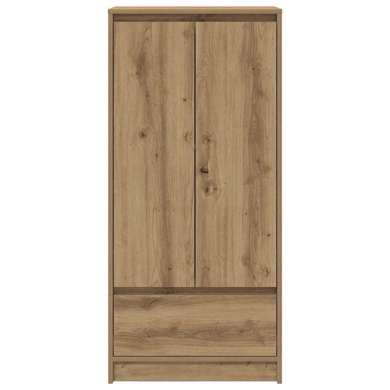 vidaXL kézműves tölgy szerelt fa szekrény fiókkal 55,5x34x119,5 cm