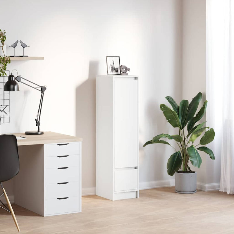 vidaXL fehér szerelt fa magasszekrény 29,5x34x119,5 cm