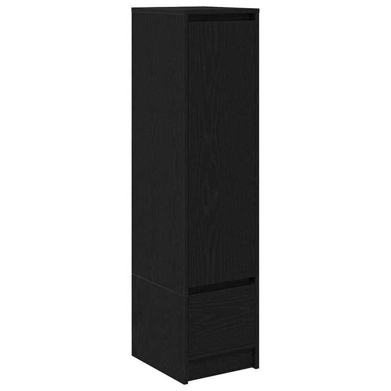 vidaXL fekete tölgy szerelt fa magasszekrény 29,5x34x119,5 cm