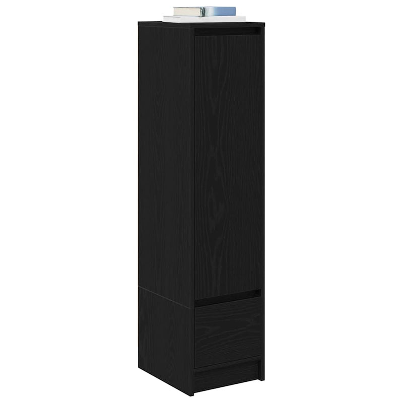 vidaXL fekete tölgy szerelt fa magasszekrény 29,5x34x119,5 cm