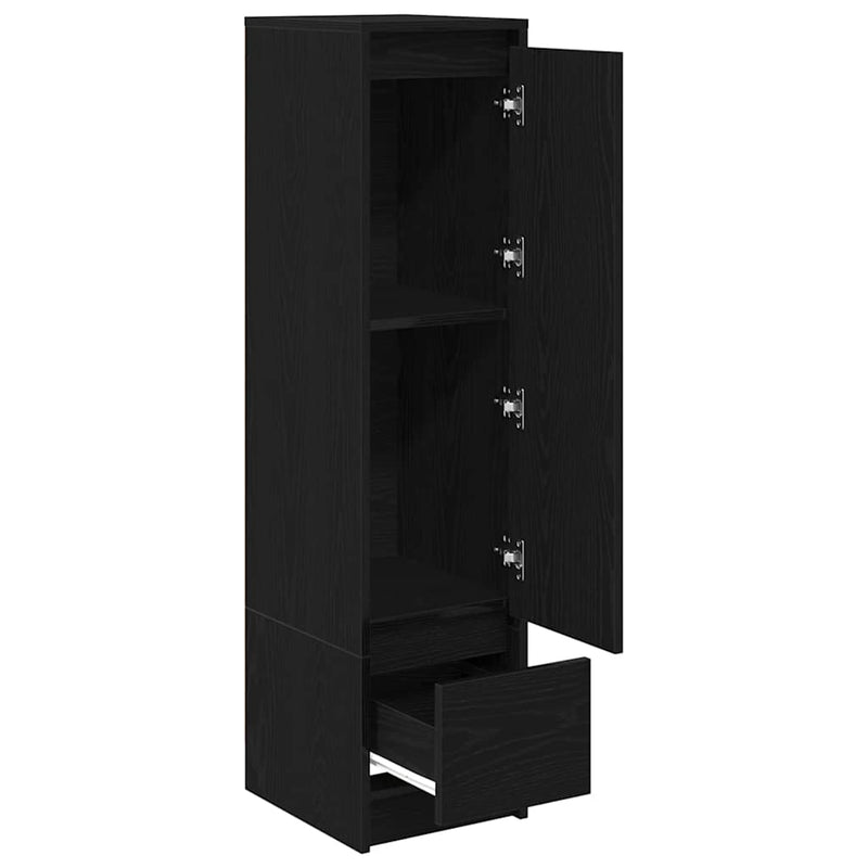 vidaXL fekete tölgy szerelt fa magasszekrény 29,5x34x119,5 cm