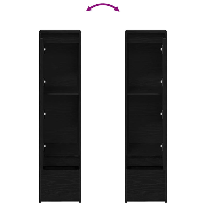 vidaXL fekete tölgy szerelt fa magasszekrény 29,5x34x119,5 cm