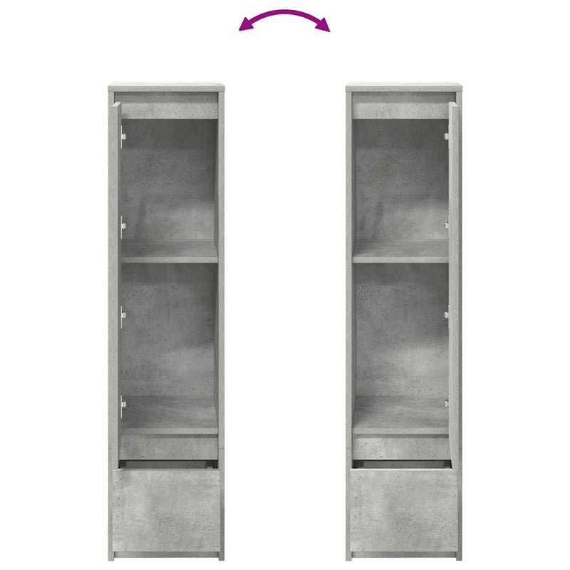 vidaXL betonszürke szerelt fa magasszekrény 29,5x34x119,5 cm