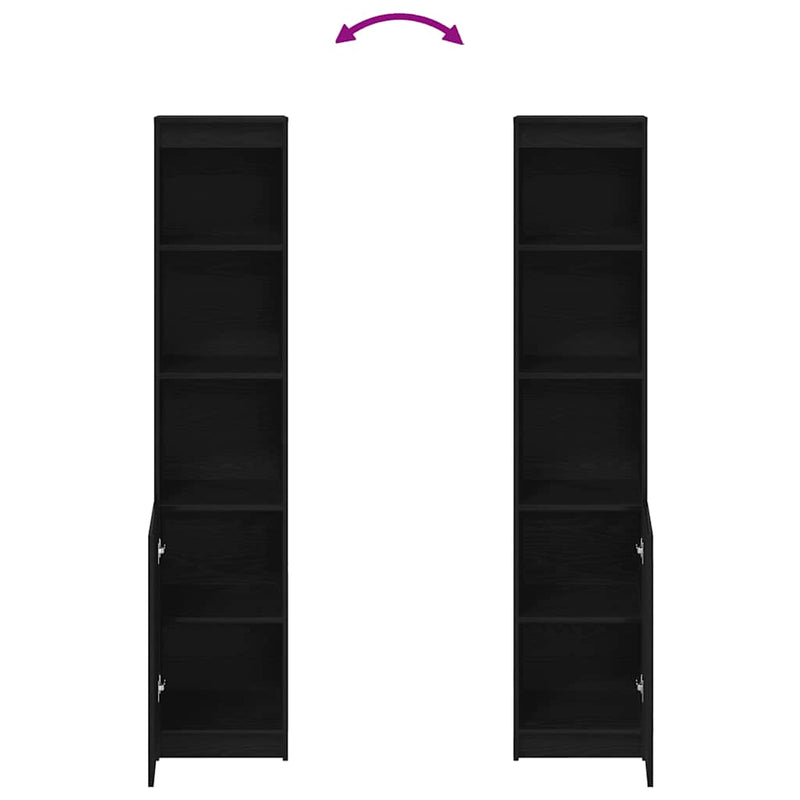 vidaXL fekete tölgy szerelt fa magasszekrény 37,5x35x180 cm