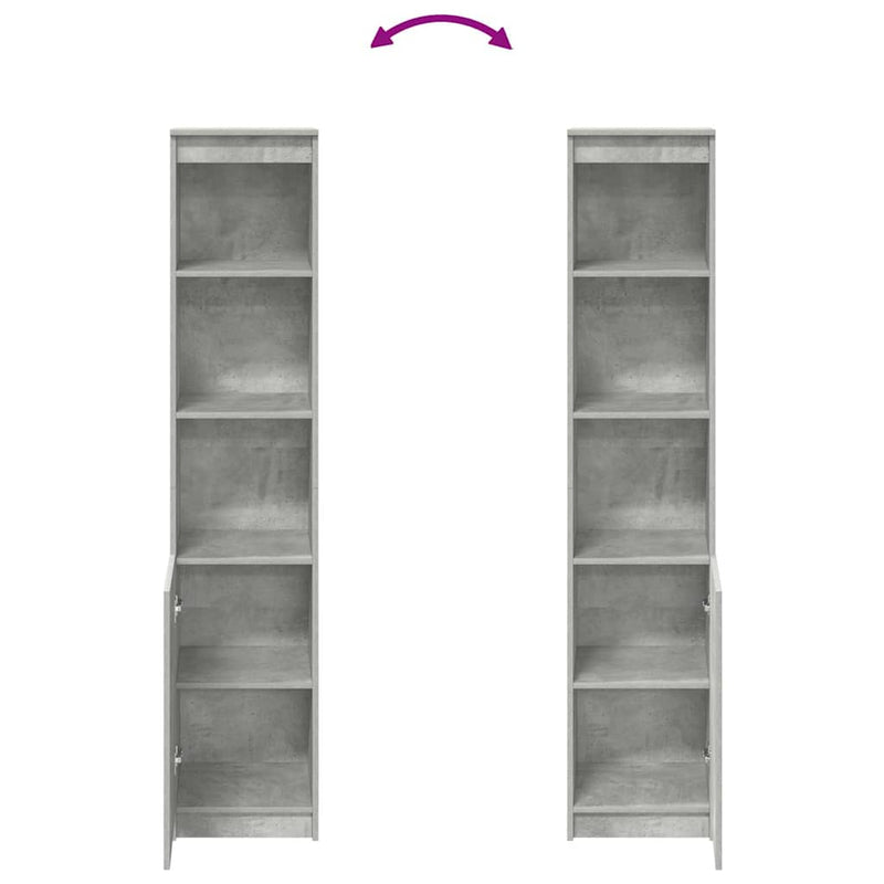 vidaXL betonszürke szerelt fa magasszekrény 37,5x35x180 cm