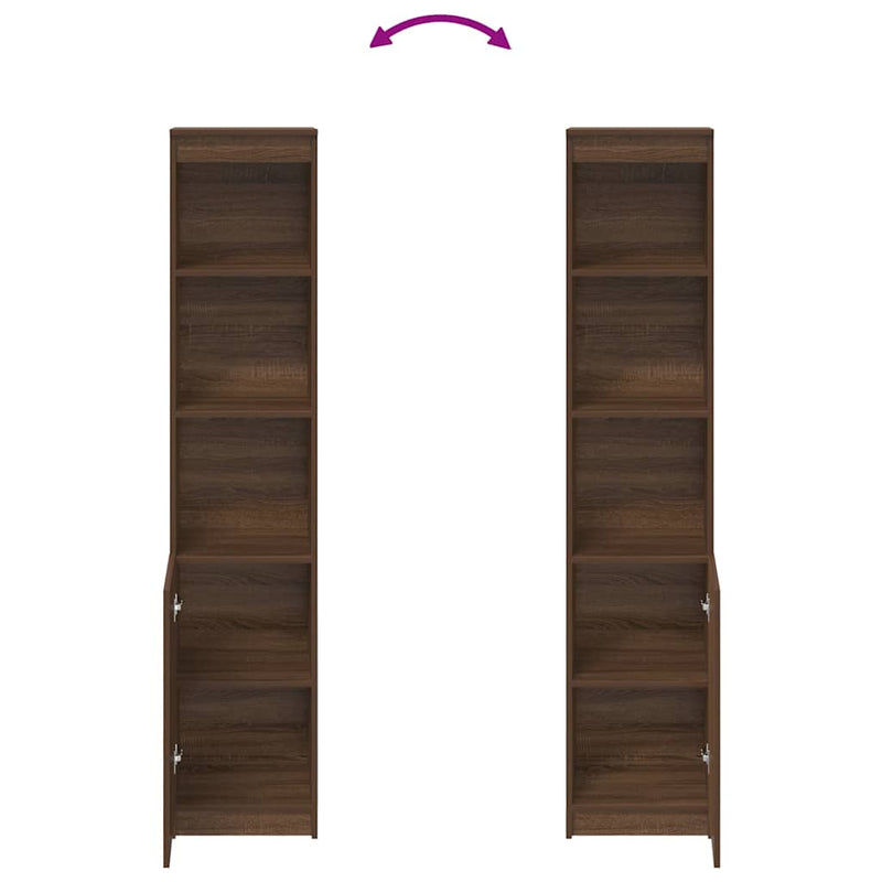 vidaXL barna tölgy színű szerelt fa magasszekrény 37,5x35x180 cm