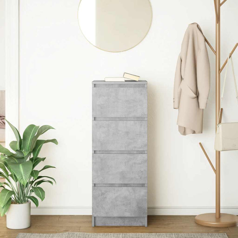 vidaXL betonszürke szerelt fa tálalószekrény 37,5x35x99 cm