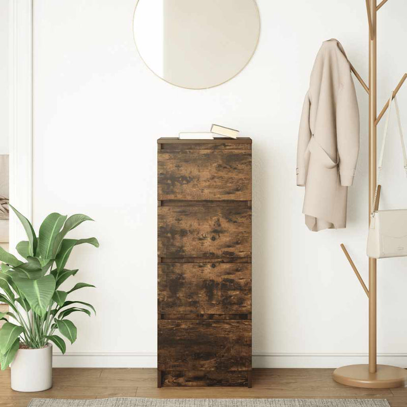 vidaXL füstös tölgy színű szerelt fa tálalószekrény 37,5x35x99 cm