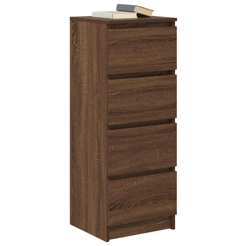 vidaXL barna tölgy színű szerelt fa tálalószekrény 37,5x35x99 cm