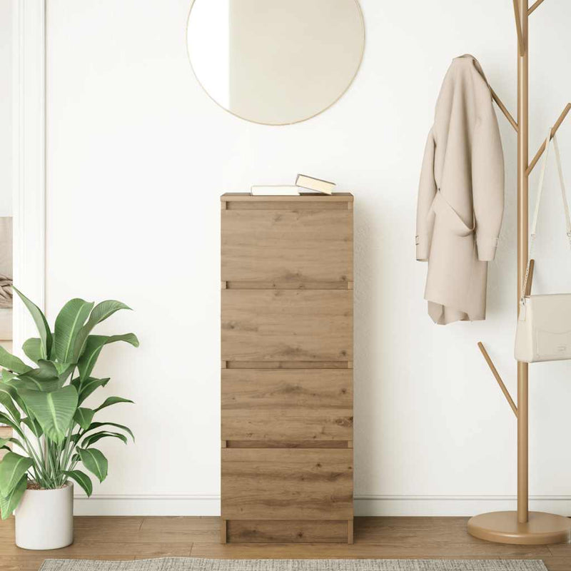 vidaXL kézműves tölgy színű szerelt fa tálalószekrény 37,5x35x99 cm