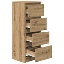 vidaXL kézműves tölgy színű szerelt fa tálalószekrény 37,5x35x99 cm