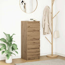 vidaXL kézműves tölgy színű szerelt fa tálalószekrény 37,5x35x99 cm