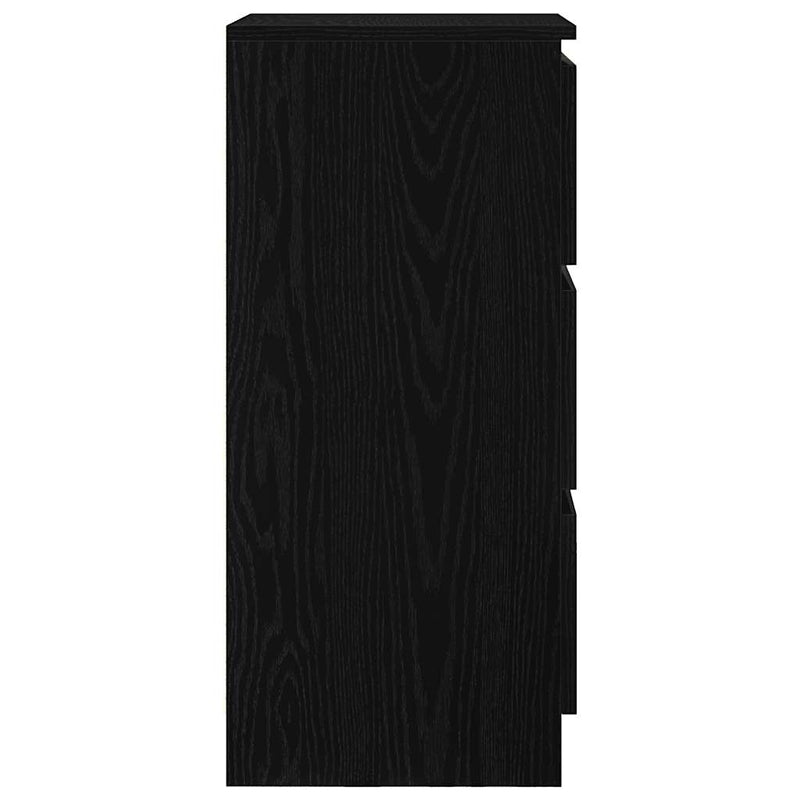 vidaXL fekete tölgy szerelt fa tálalószekrény 37,5x35x76 cm