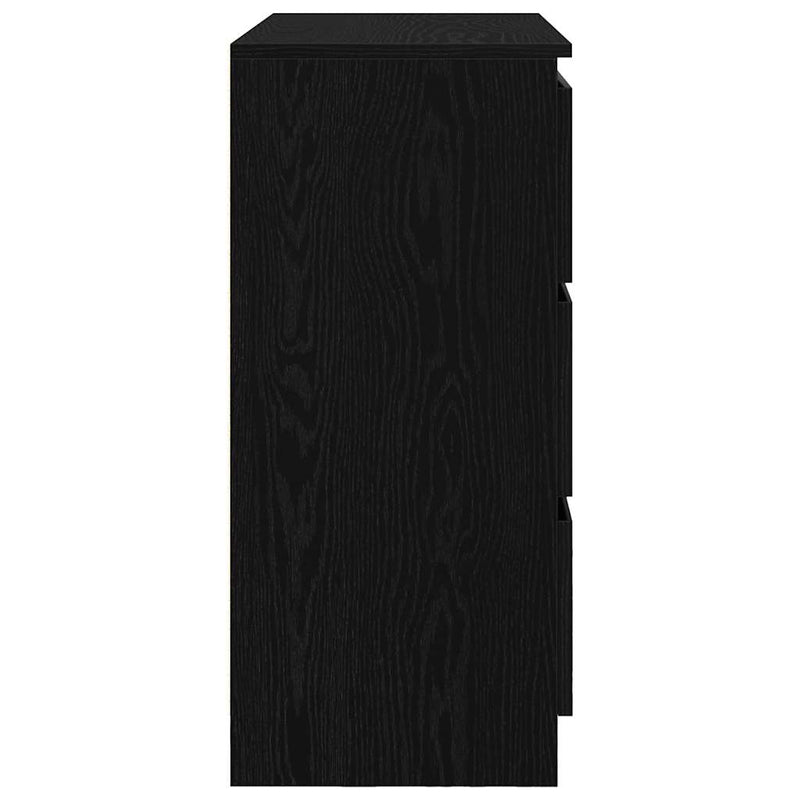 vidaXL fekete tölgy szerelt fa tálalószekrény 80x35x76 cm