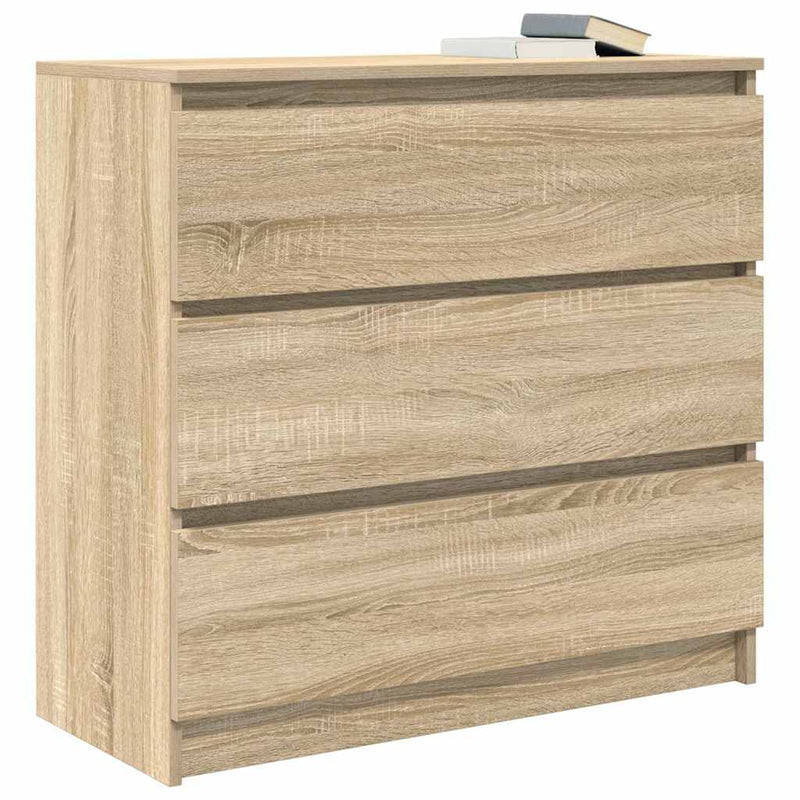 vidaXL sonoma tölgy színű szerelt fa tálalószekrény 80x35x76 cm