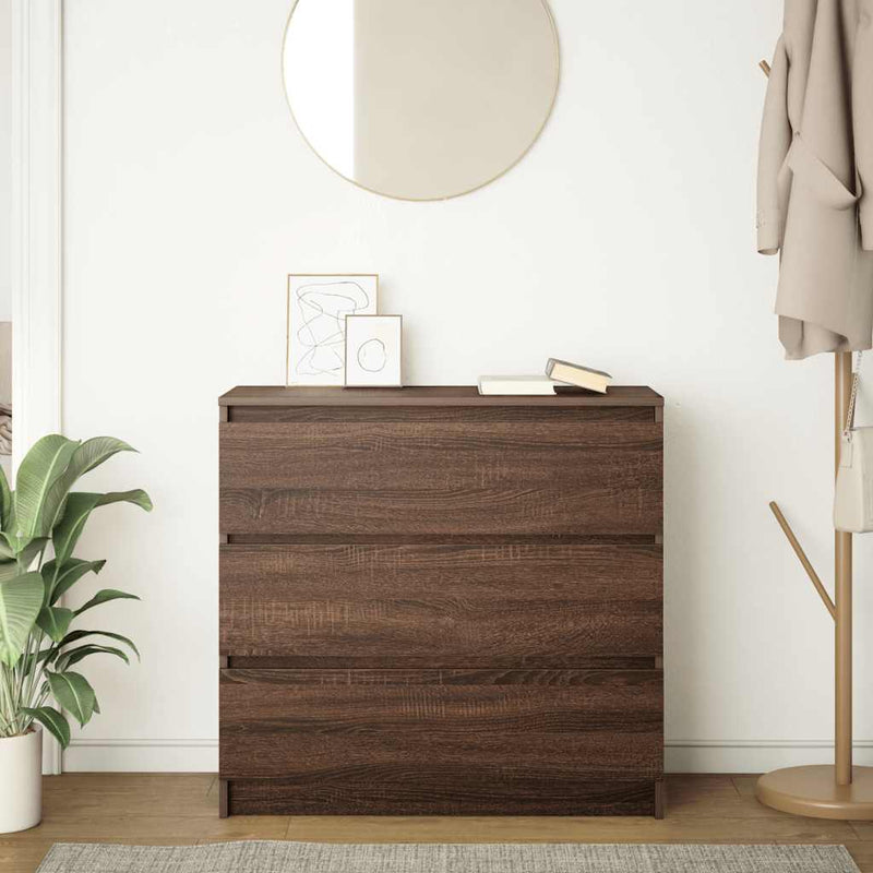 vidaXL barna tölgy színű szerelt fa tálalószekrény 80x35x76 cm