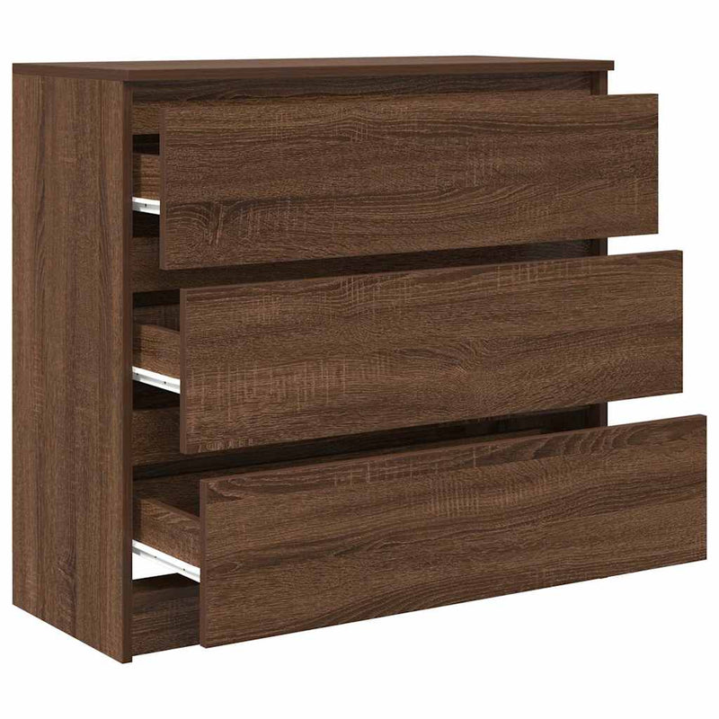 vidaXL barna tölgy színű szerelt fa tálalószekrény 80x35x76 cm